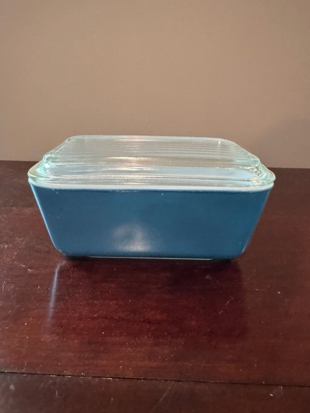 Vintage Pyrex Primary Blue Refrigerator Dish 0502-B with Lid MINT